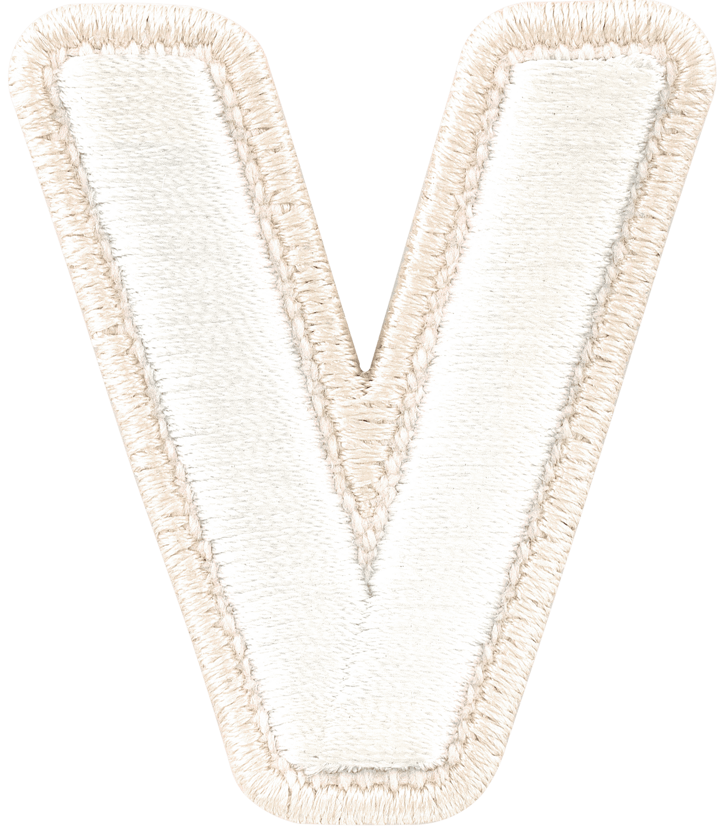 Blanc Rolled Embroidery Letter Patch