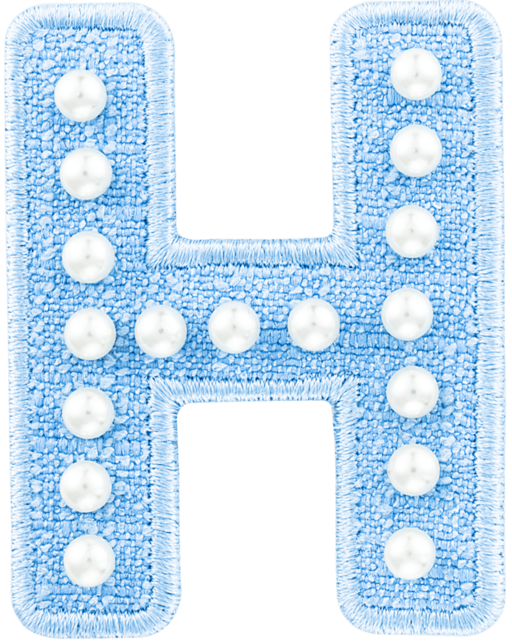 Blue Pearl Letter Patch