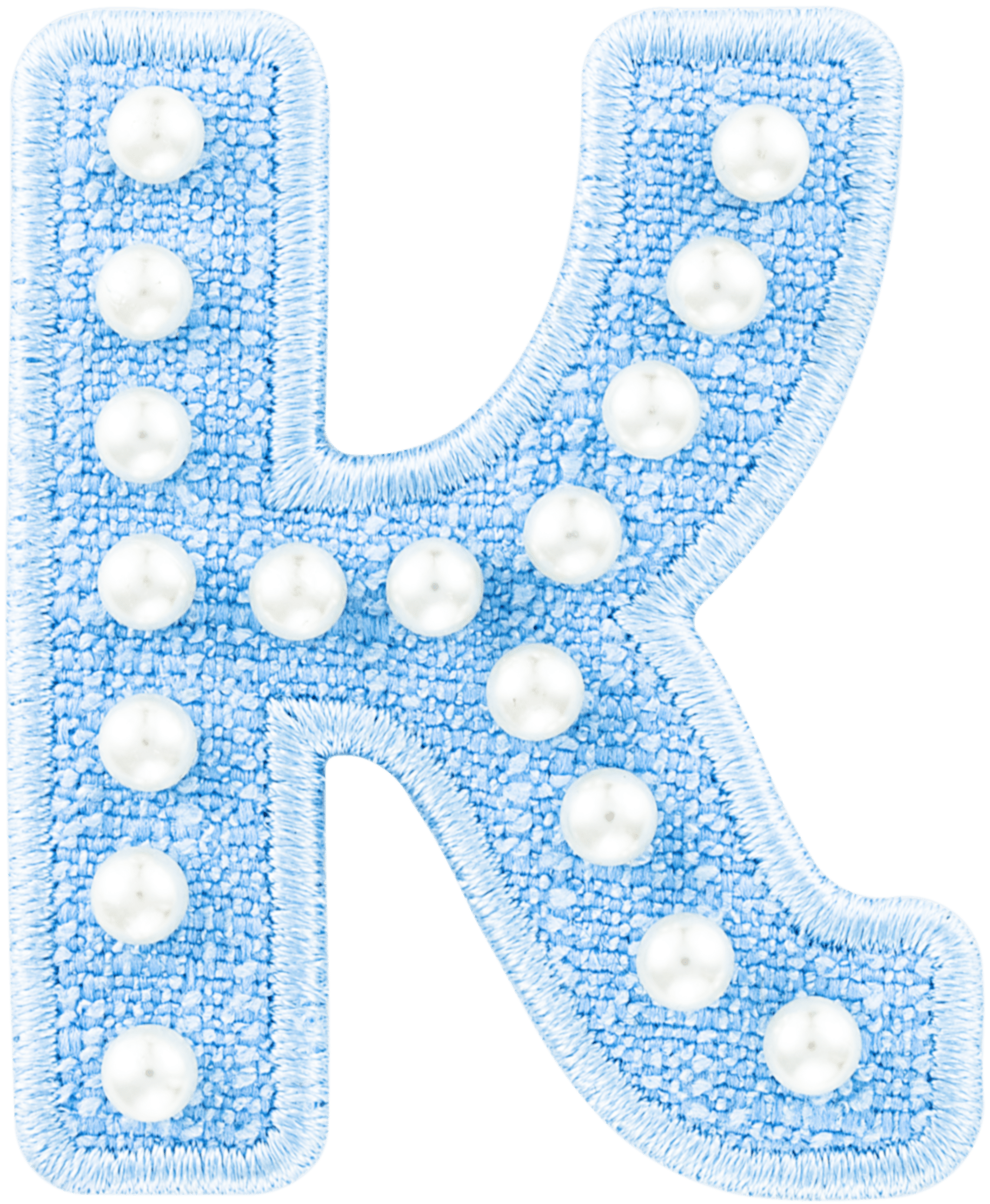 Blue Pearl Letter Patch