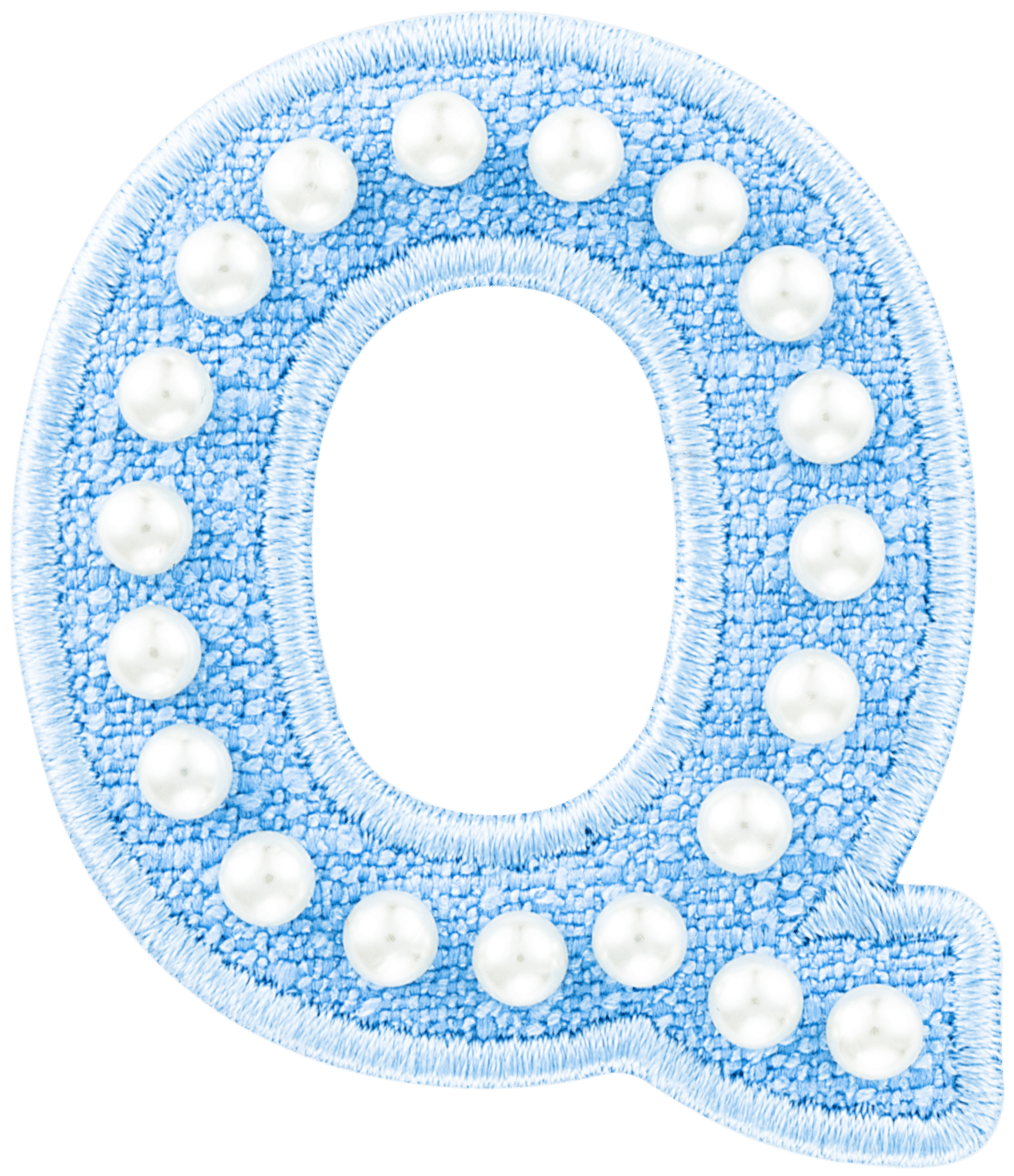 Blue Pearl Letter Patch