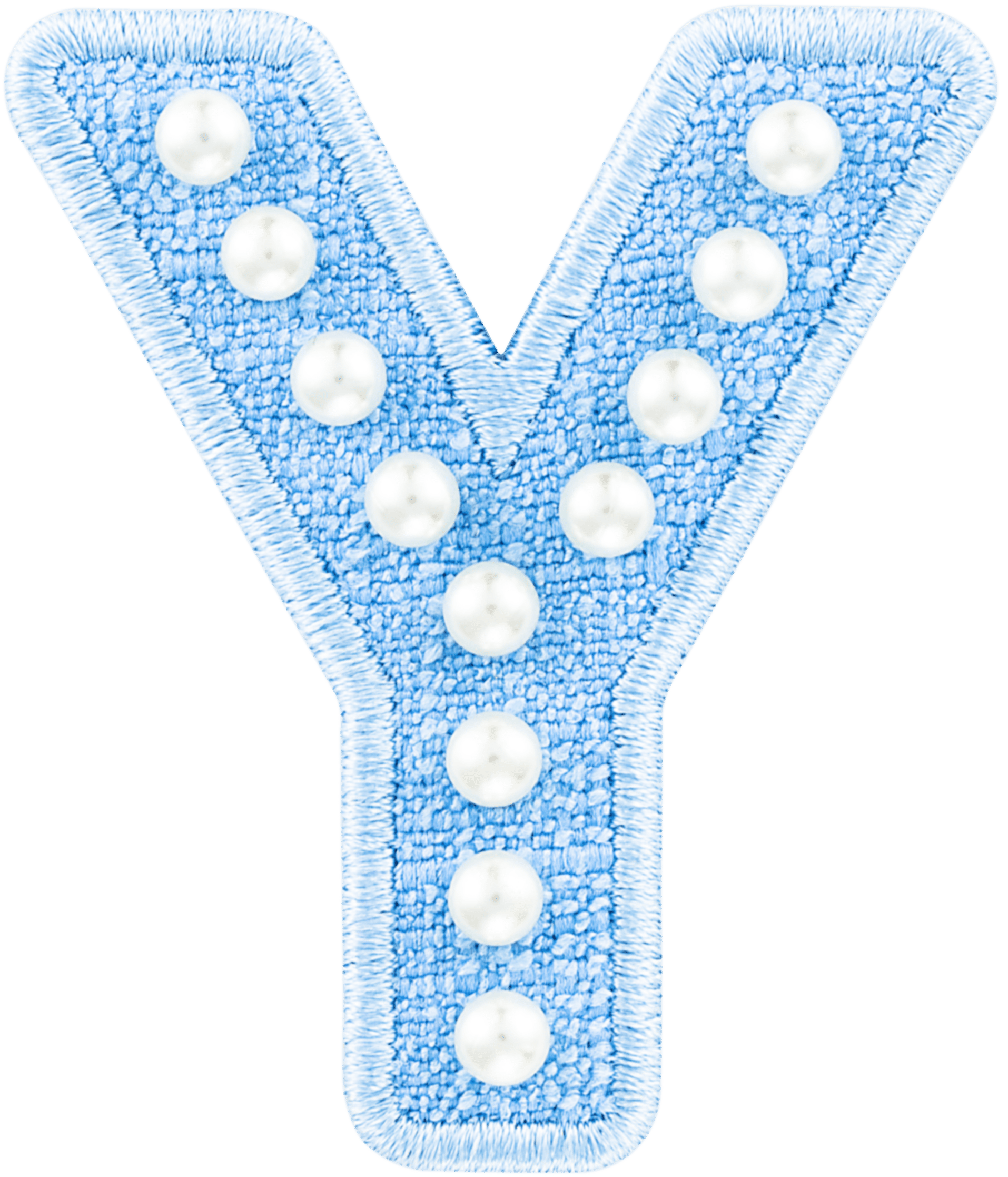 Blue Pearl Letter Patch