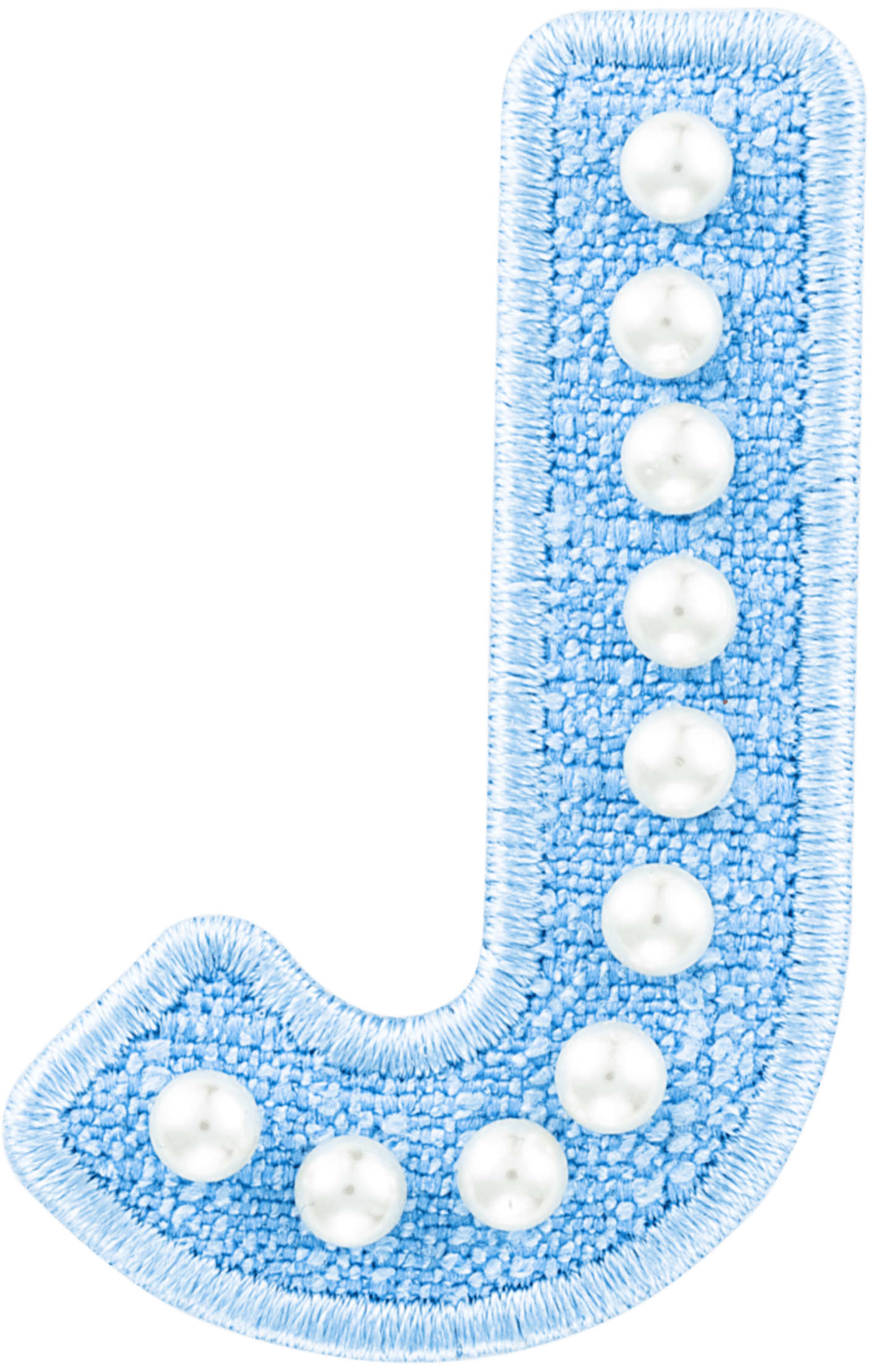 Blue Pearl Letter Patch