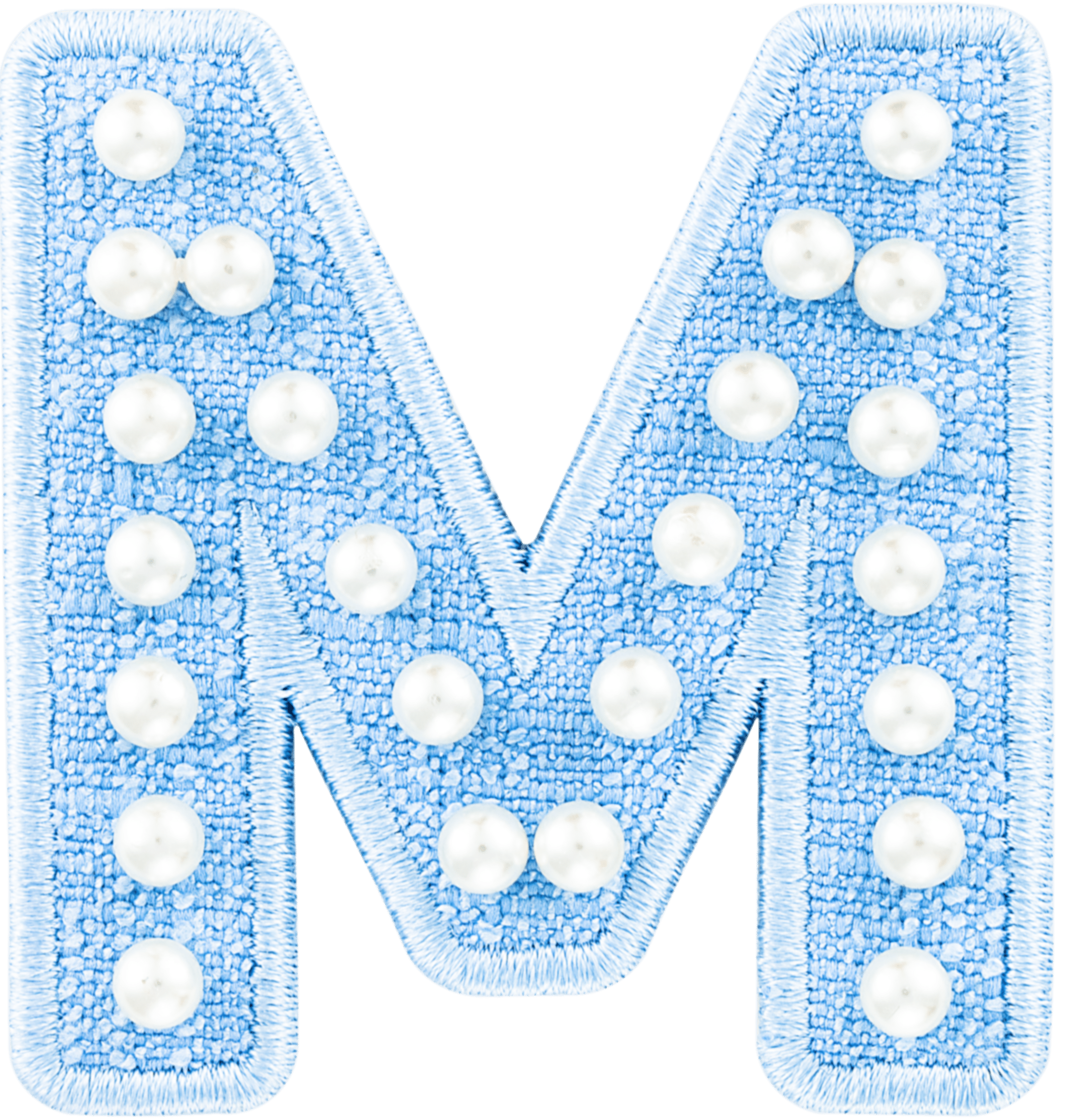 Blue Pearl Letter Patch