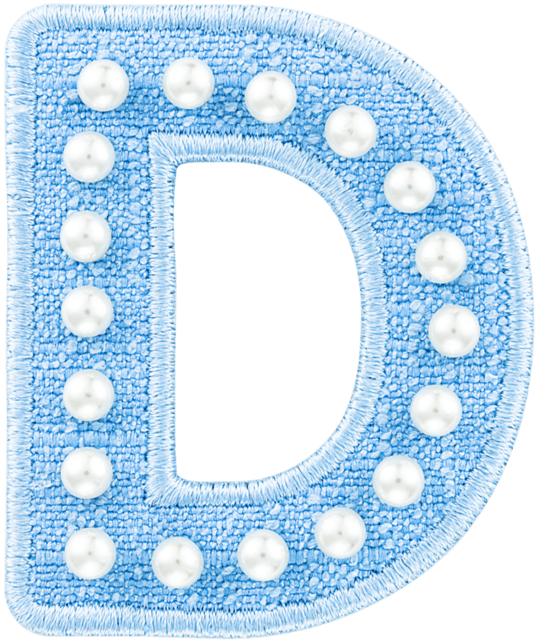 Blue Pearl Letter Patch