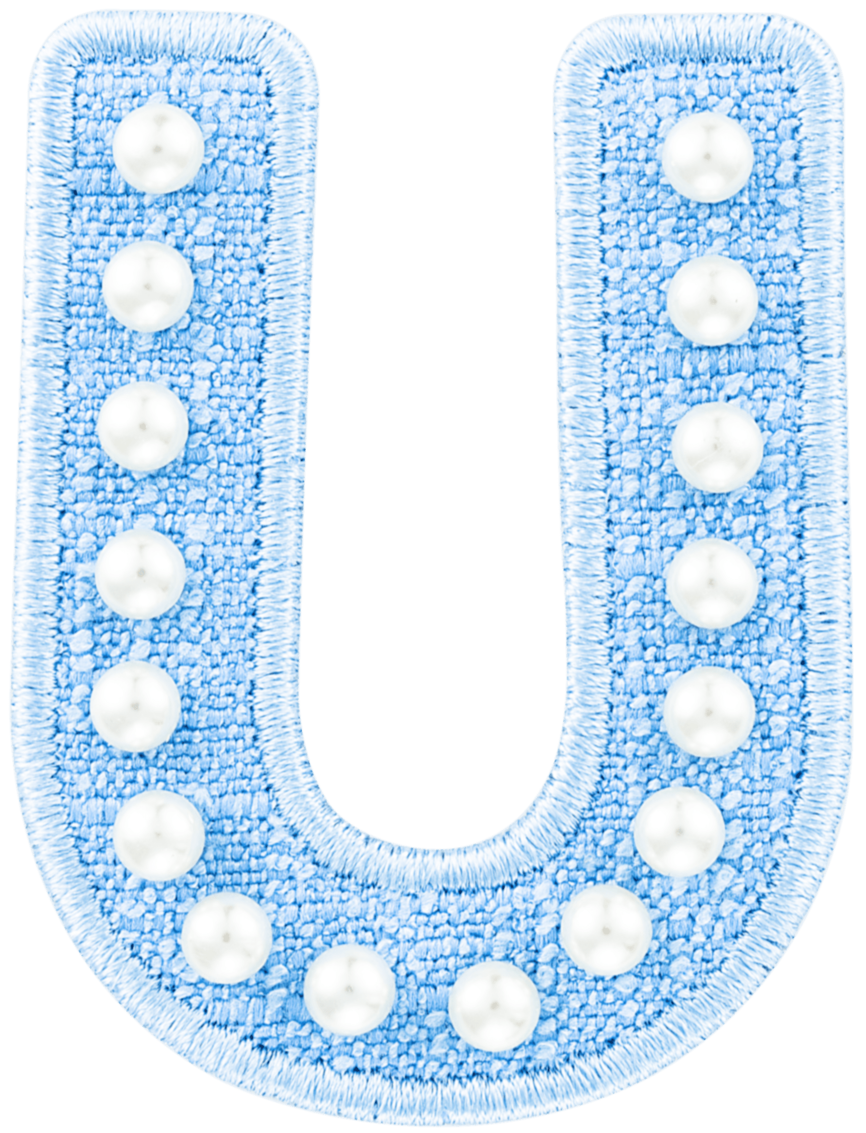 Blue Pearl Letter Patch