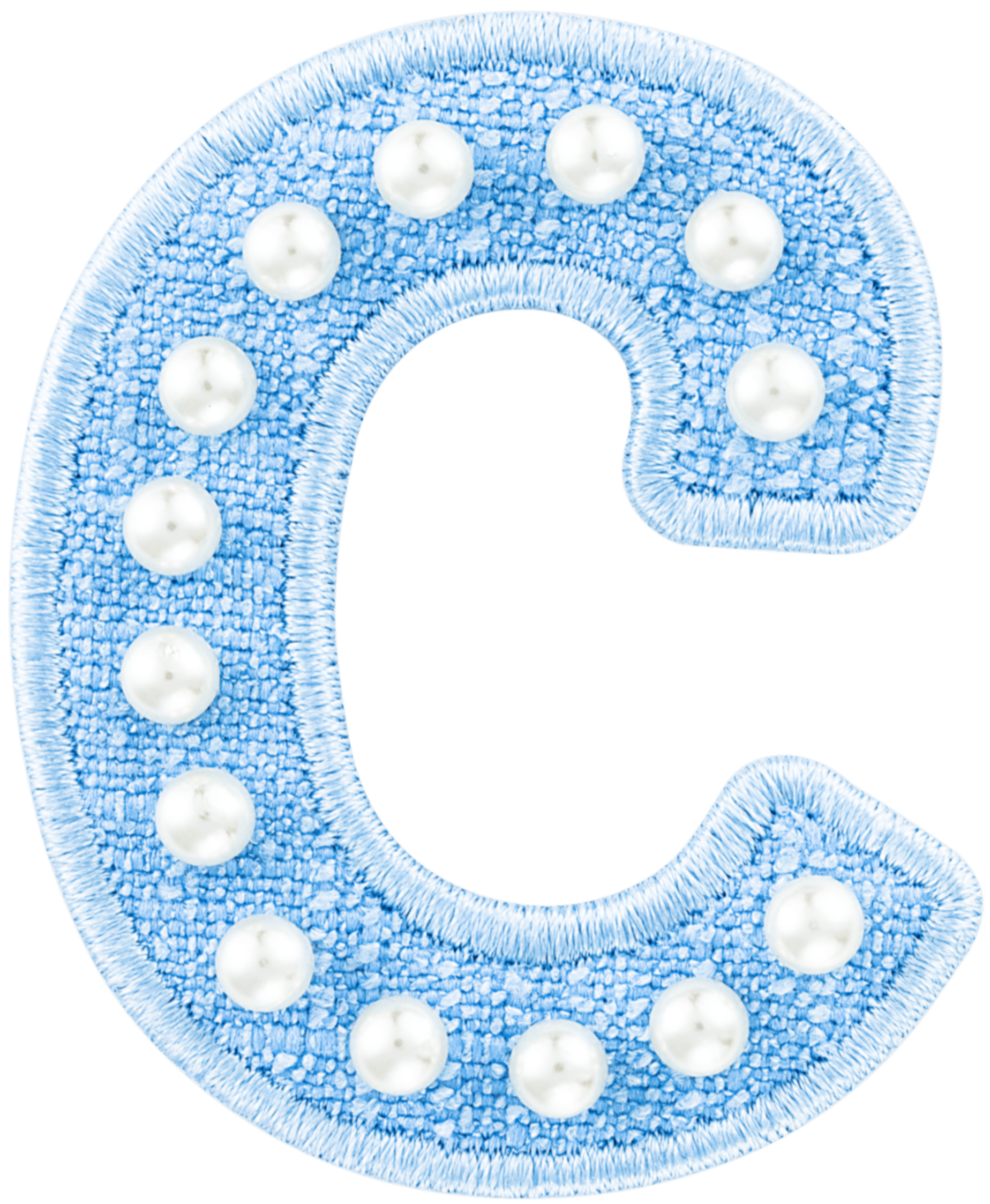 Blue Pearl Letter Patch
