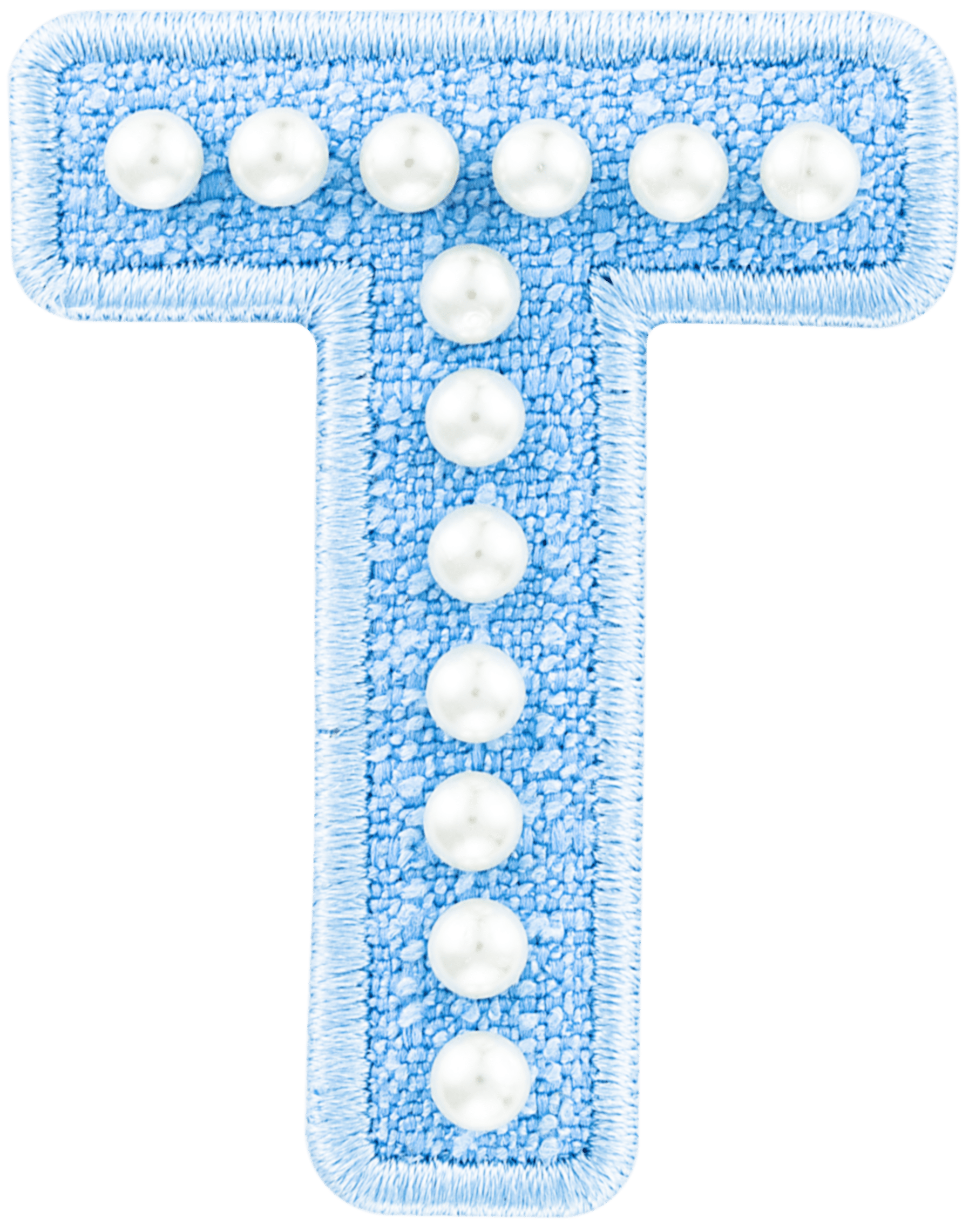 Blue Pearl Letter Patch