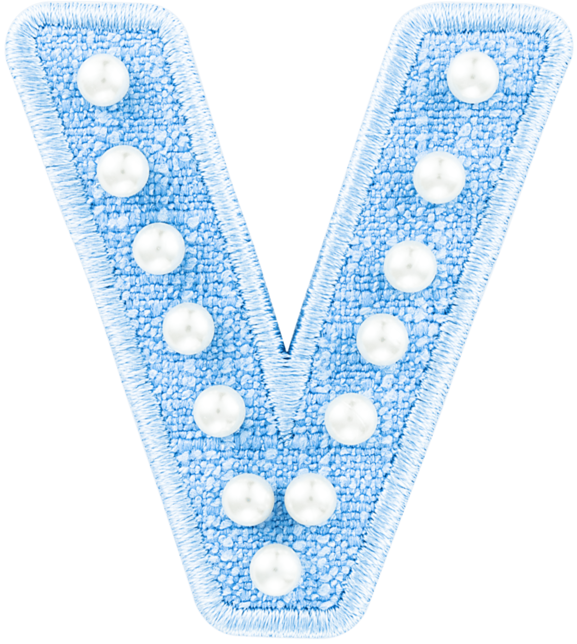 Blue Pearl Letter Patch