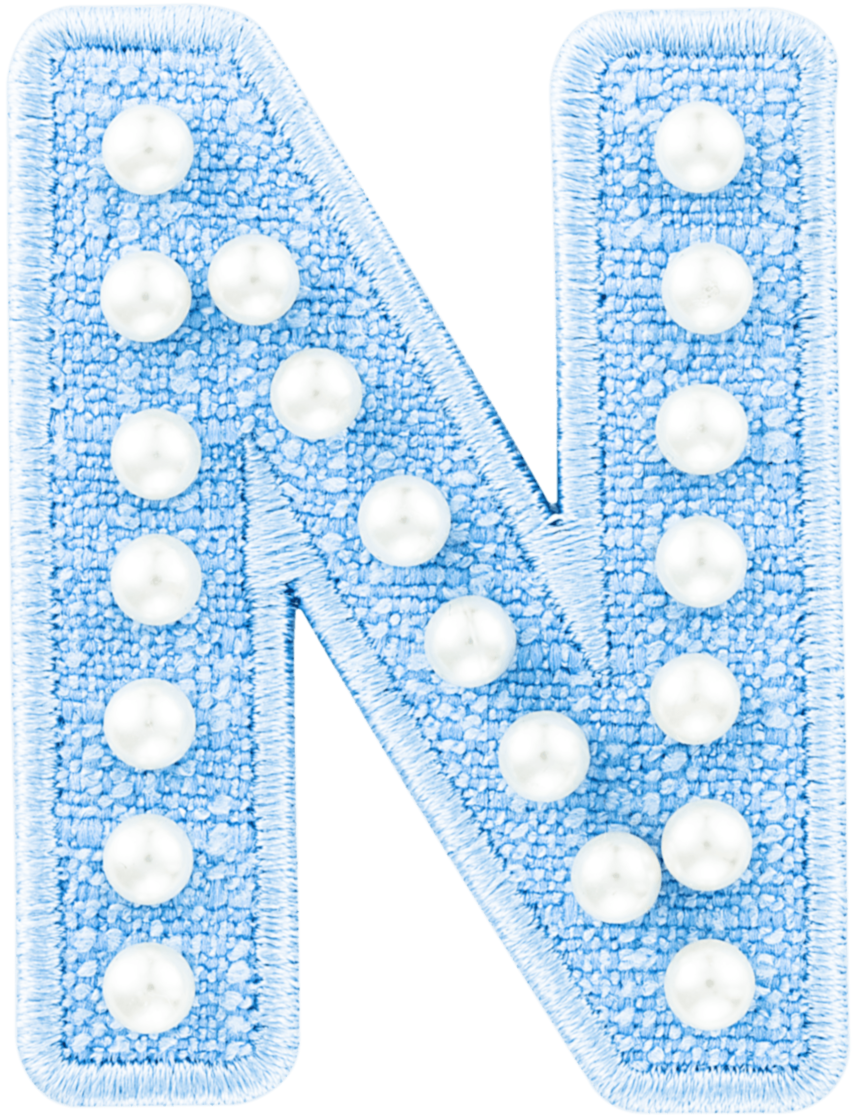 Blue Pearl Letter Patch