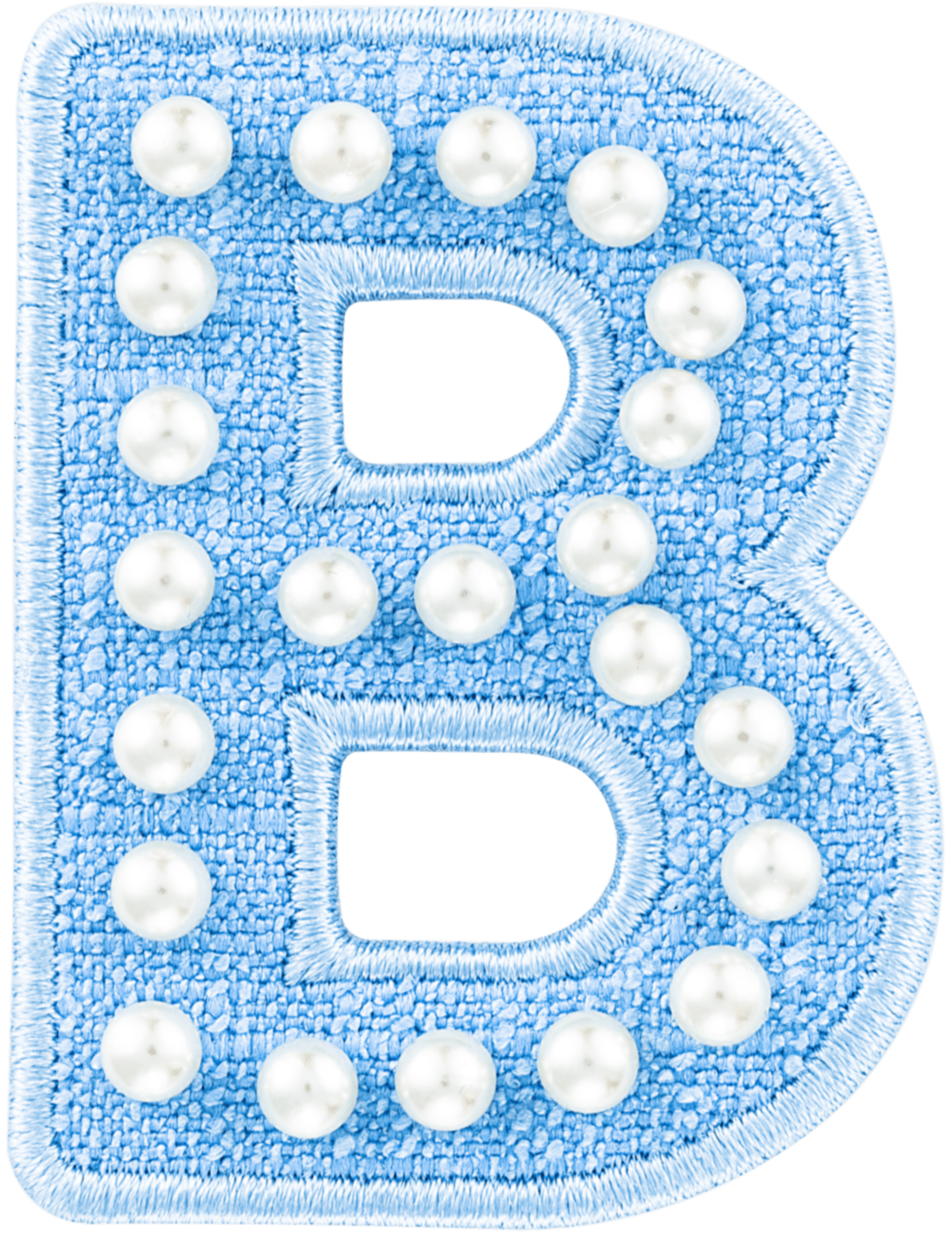 Blue Pearl Letter Patch