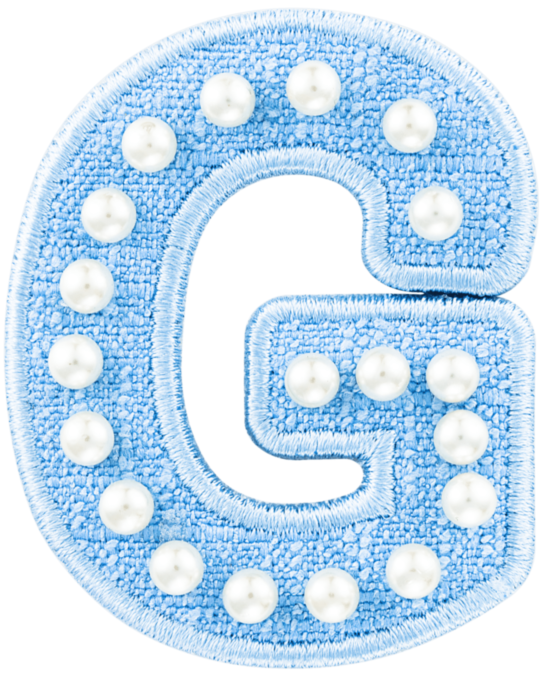 Blue Pearl Letter Patch
