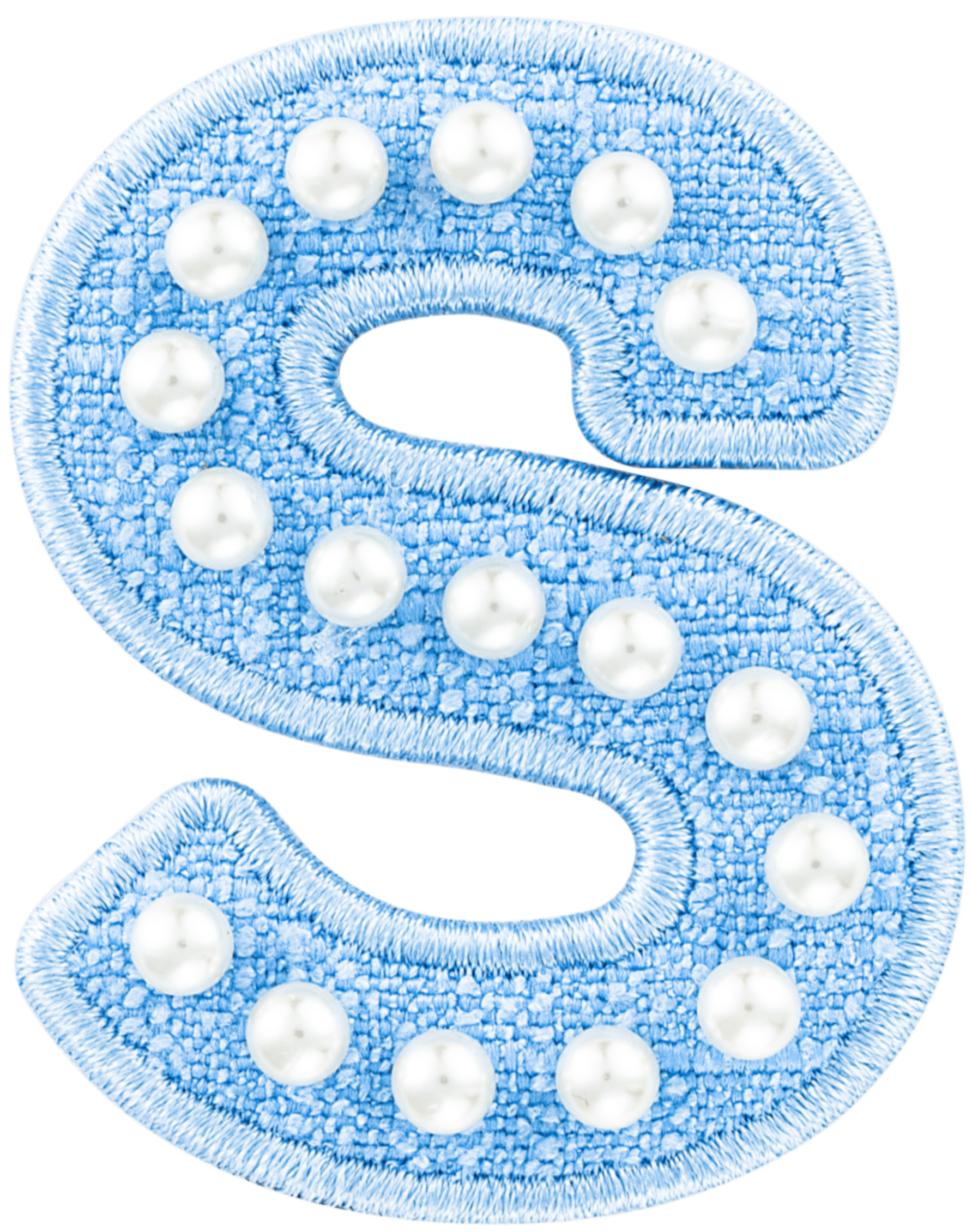 Blue Pearl Letter Patch