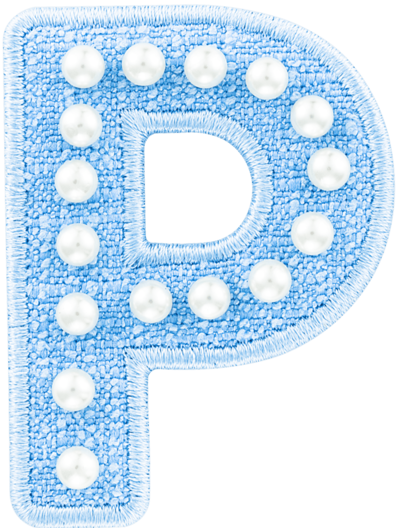 Blue Pearl Letter Patch