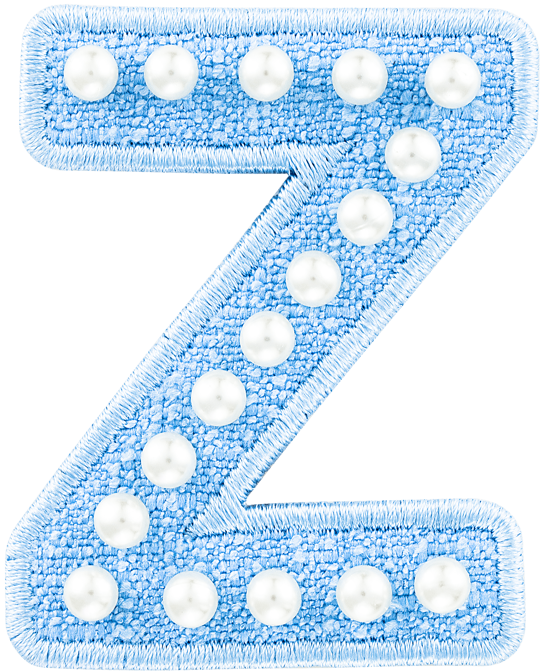 Blue Pearl Letter Patch