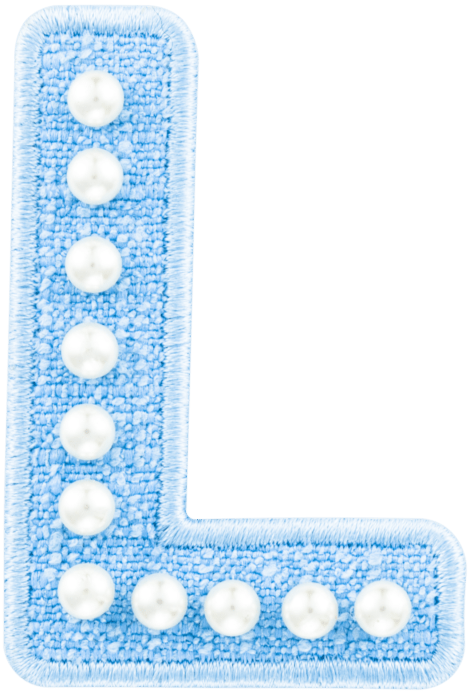 Blue Pearl Letter Patch