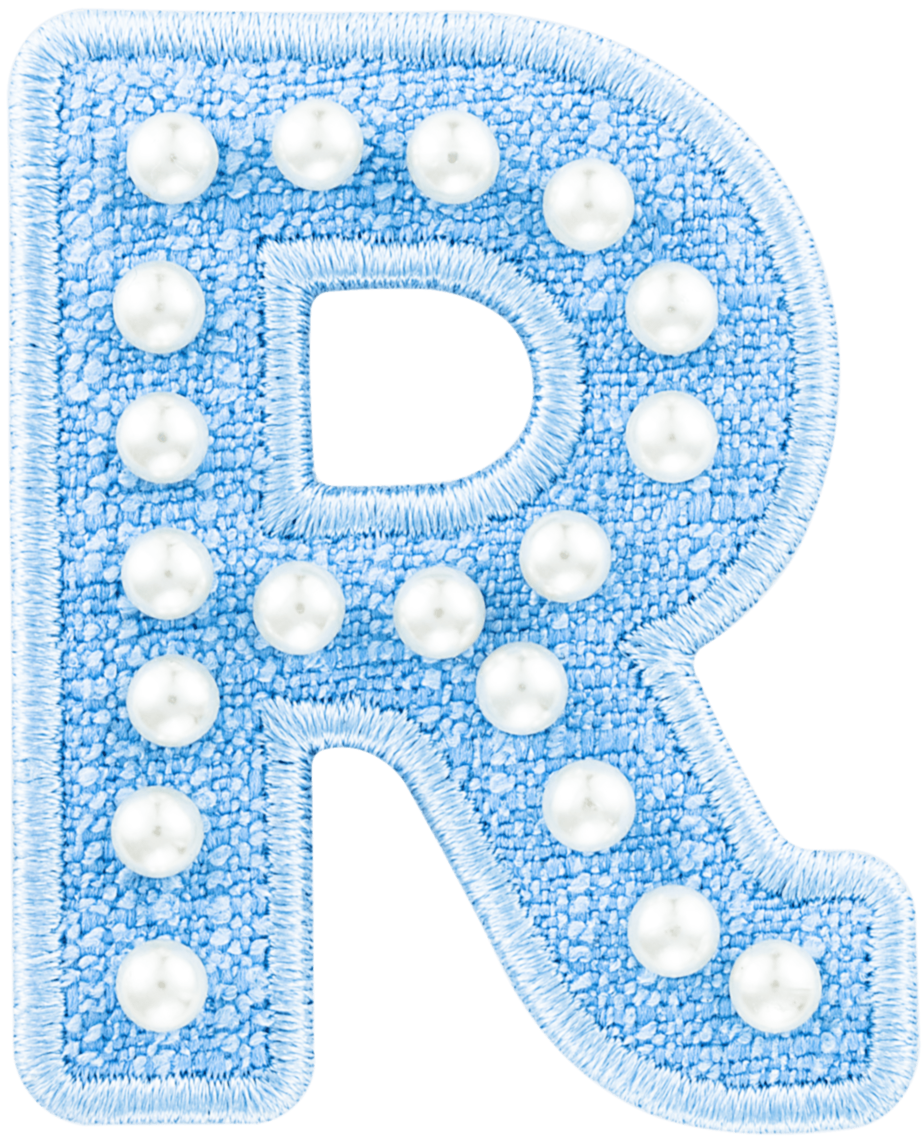 Blue Pearl Letter Patch