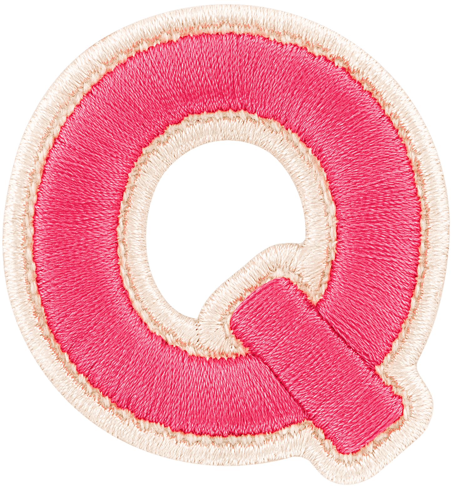 Bubblegum Rolled Embroidery Letter Patch