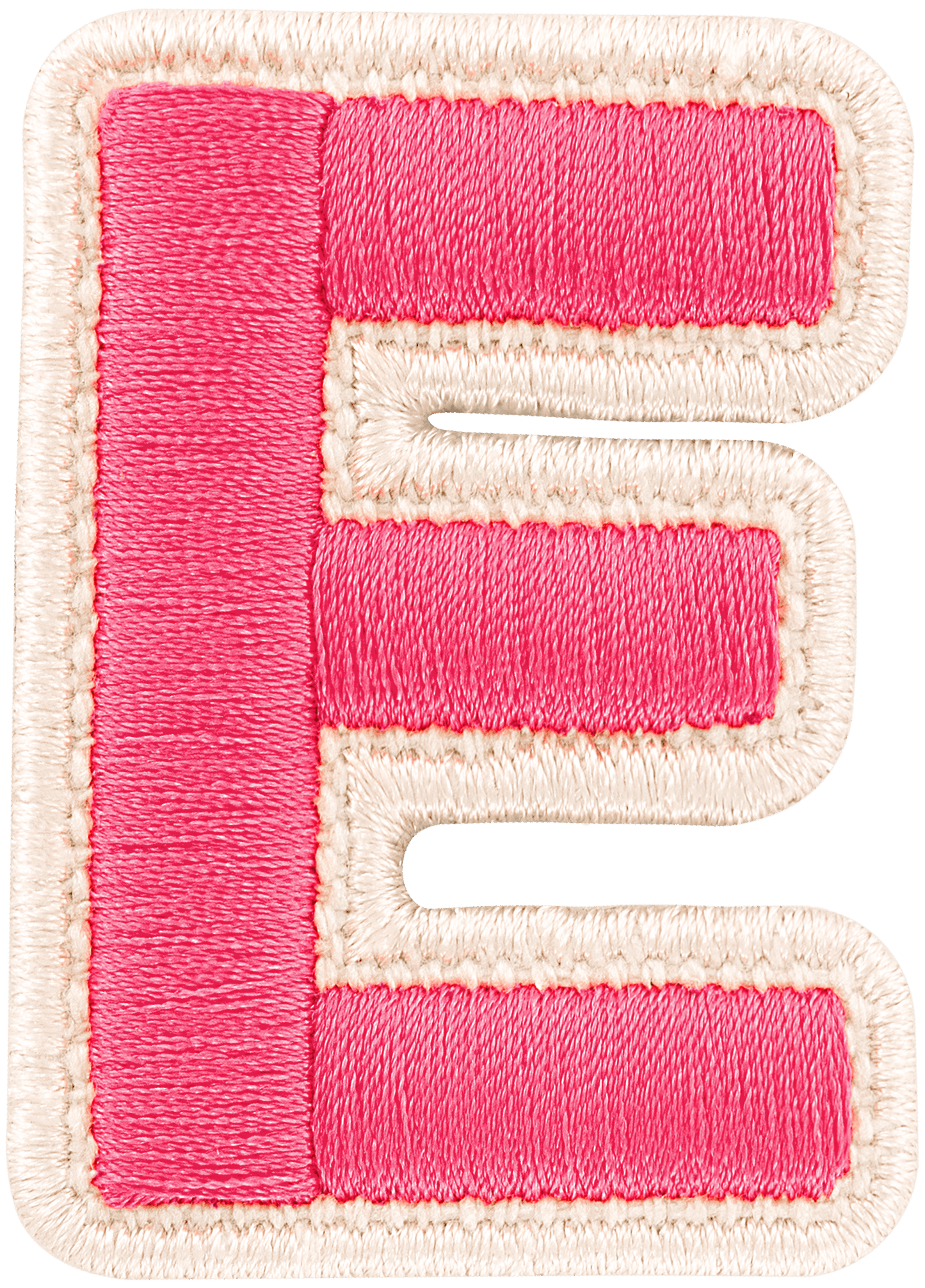 Bubblegum Rolled Embroidery Letter Patch