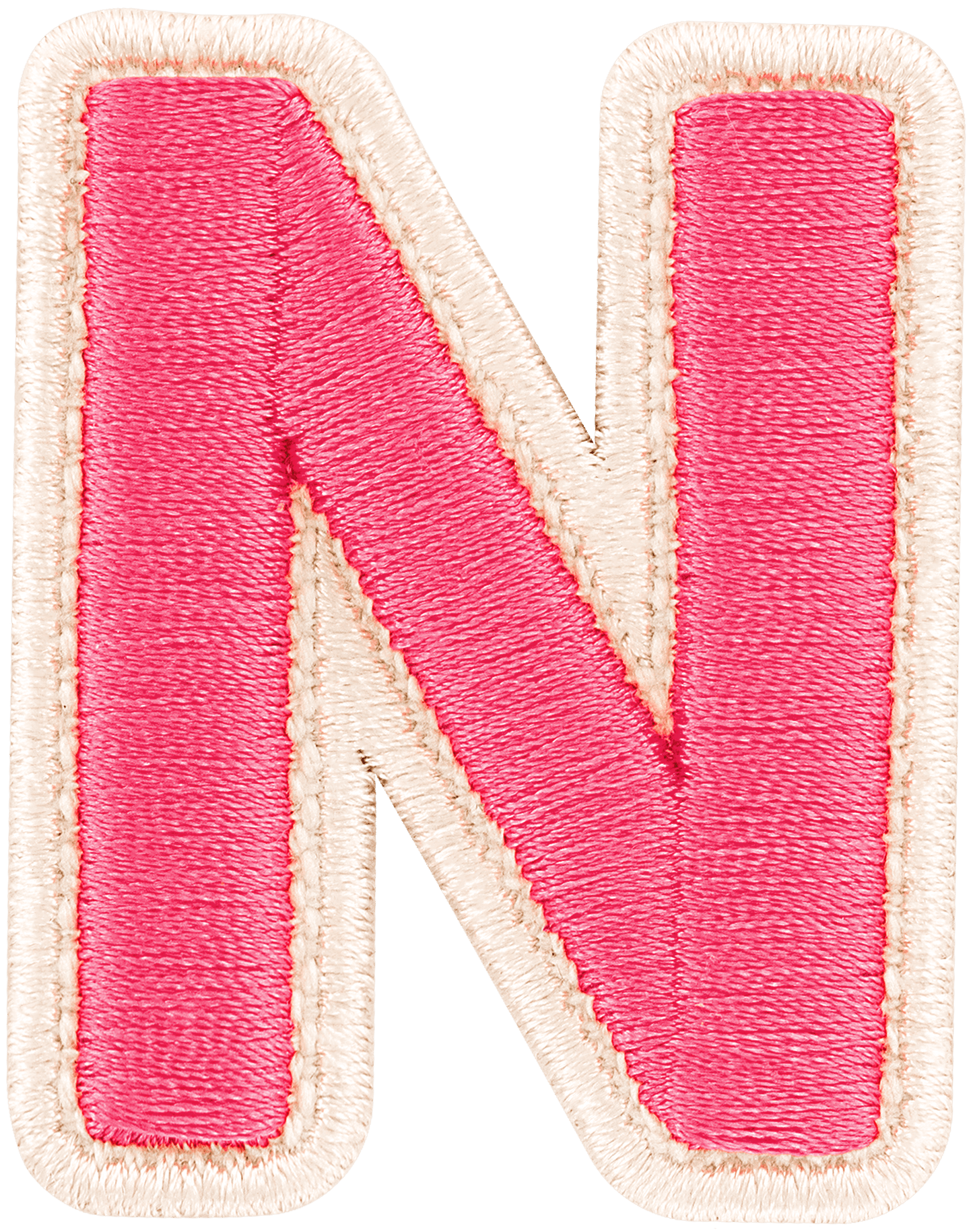 Bubblegum Rolled Embroidery Letter Patch