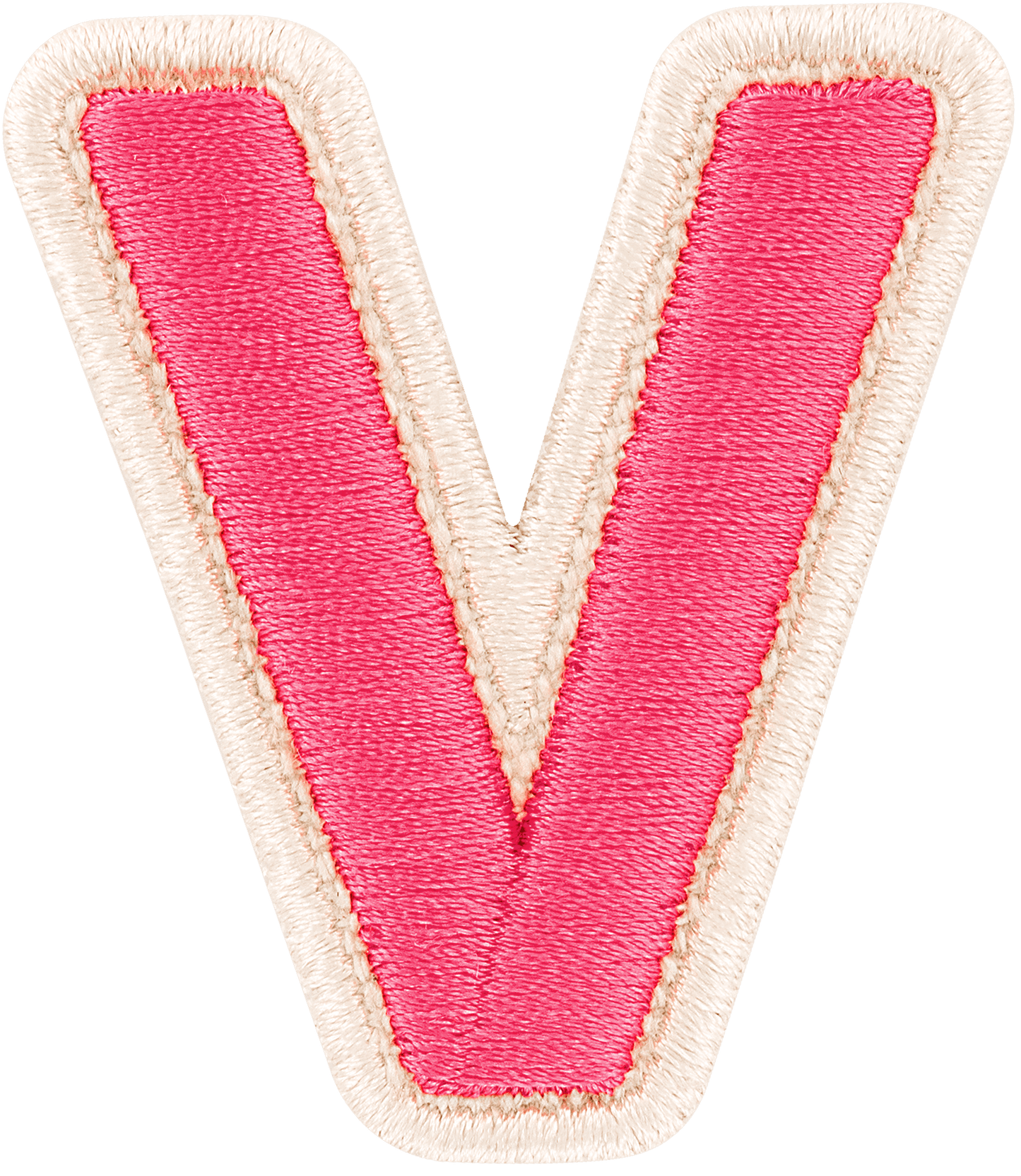 Bubblegum Rolled Embroidery Letter Patch