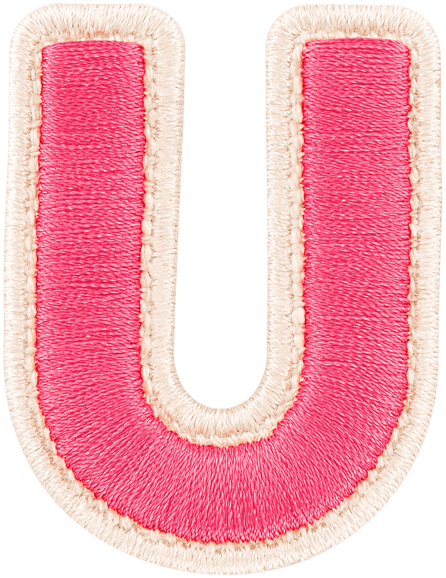 Bubblegum Rolled Embroidery Letter Patch