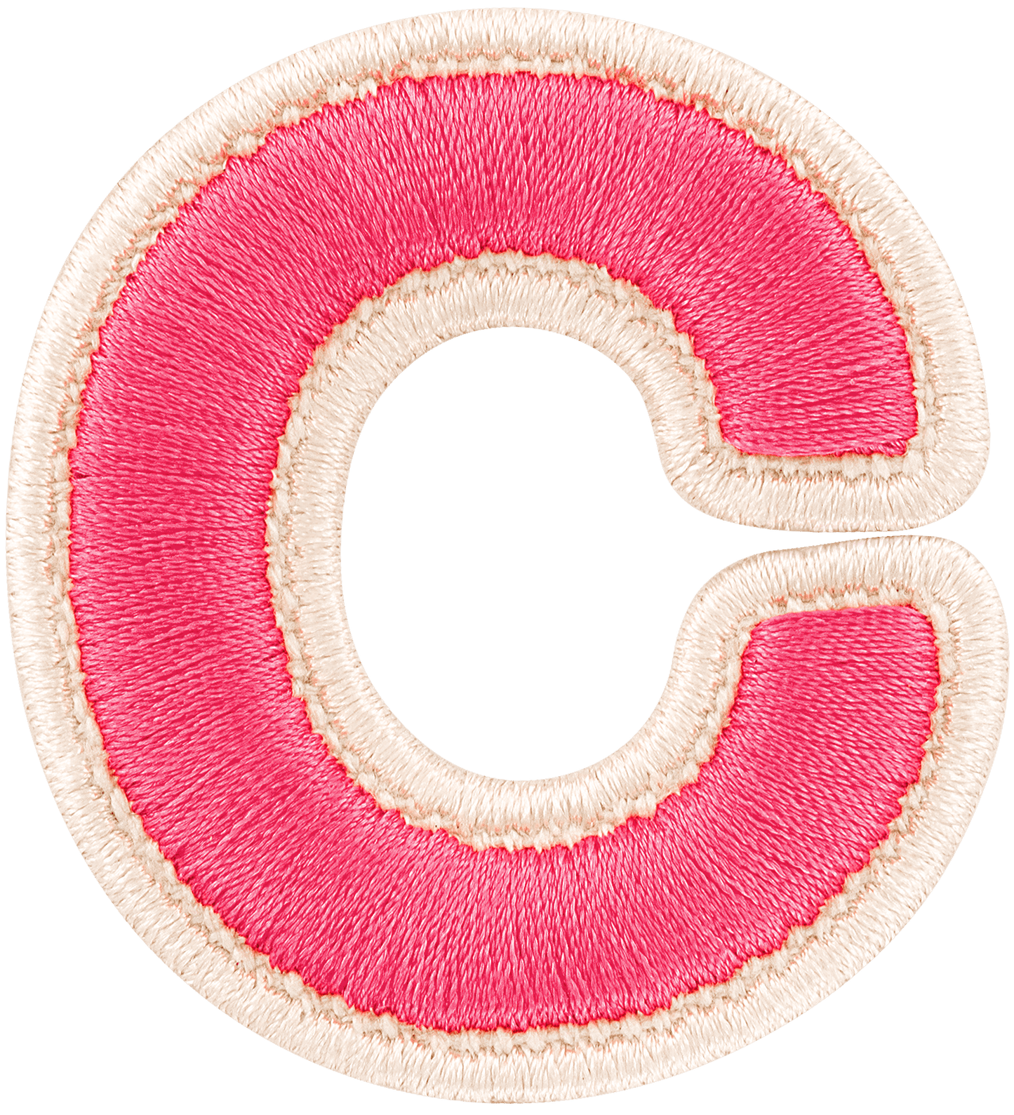 Bubblegum Rolled Embroidery Letter Patch