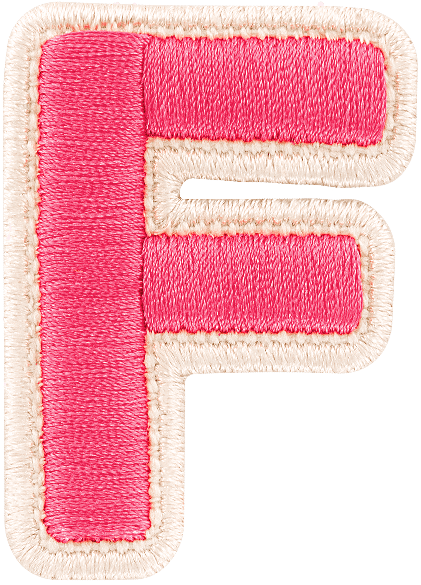 Bubblegum Rolled Embroidery Letter Patch