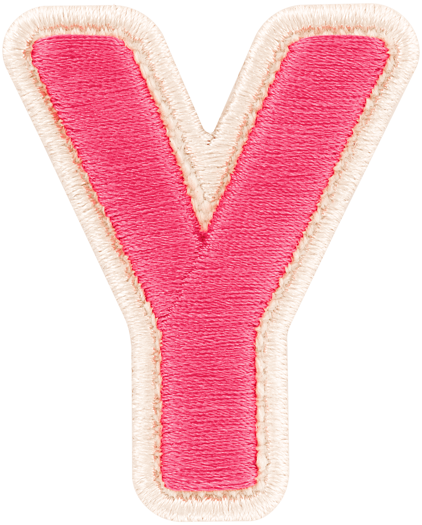 Bubblegum Rolled Embroidery Letter Patch