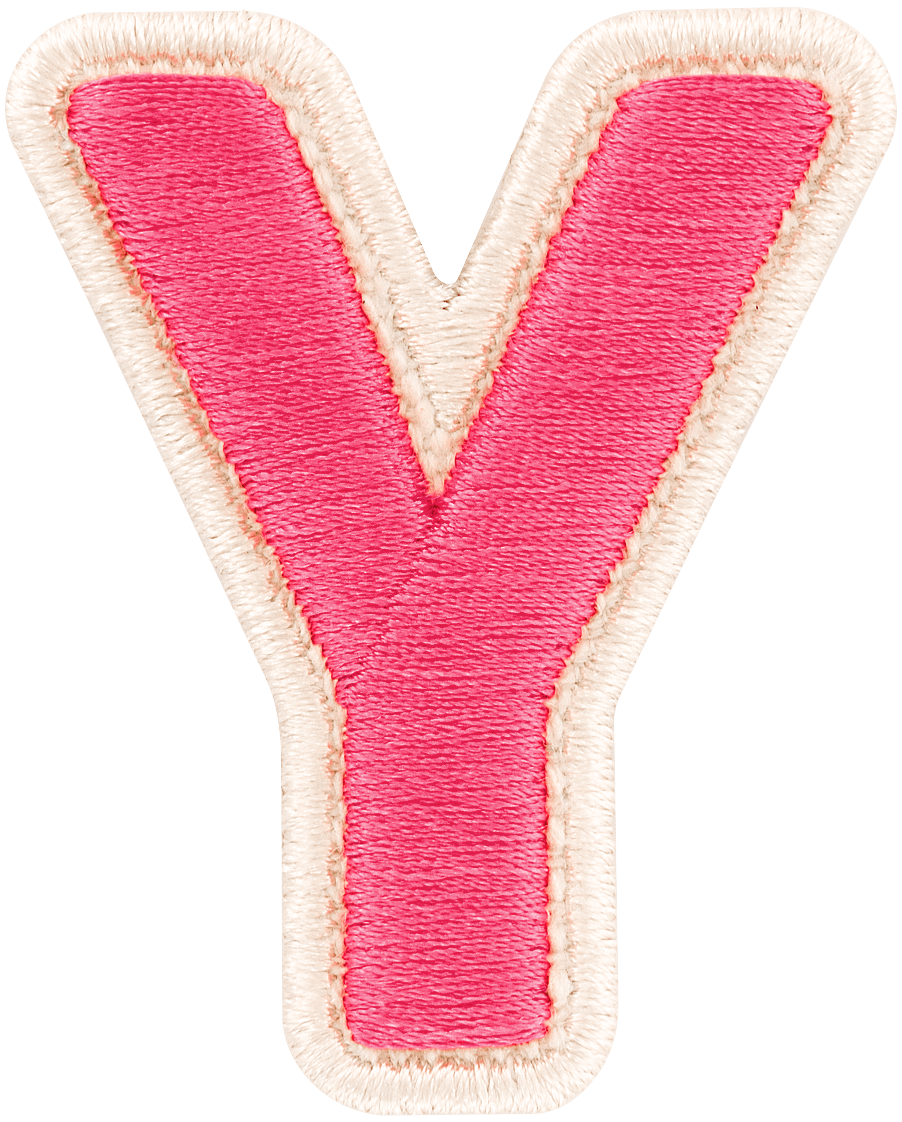 Bubblegum Rolled Embroidery Letter Patch
