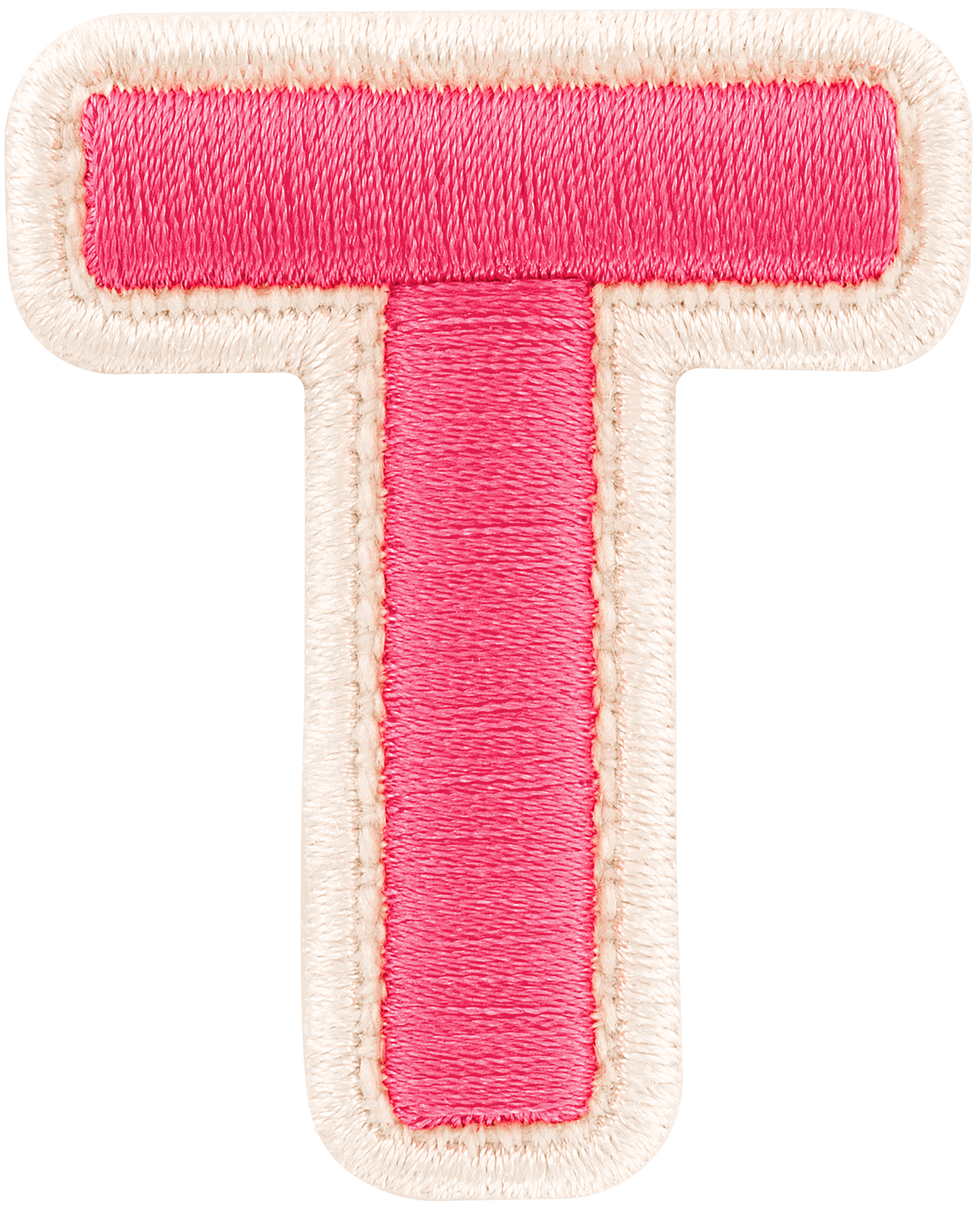 Bubblegum Rolled Embroidery Letter Patch