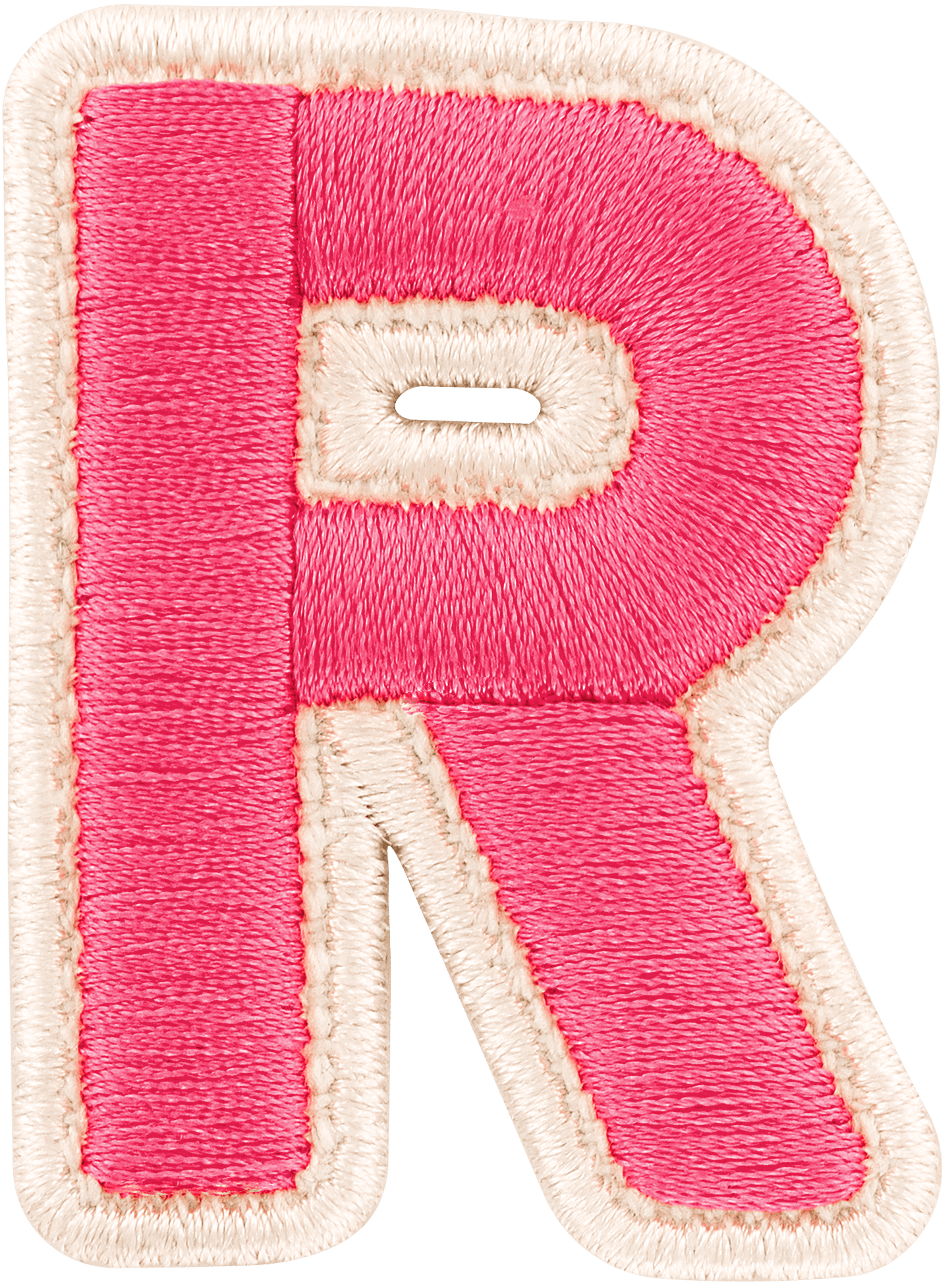 Bubblegum Rolled Embroidery Letter Patch