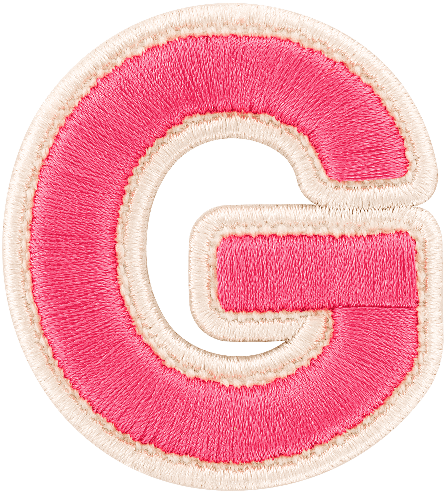 Bubblegum Rolled Embroidery Letter Patch