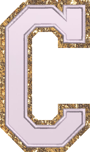 Jumbo Lilac Glitter Varsity Letter Patch