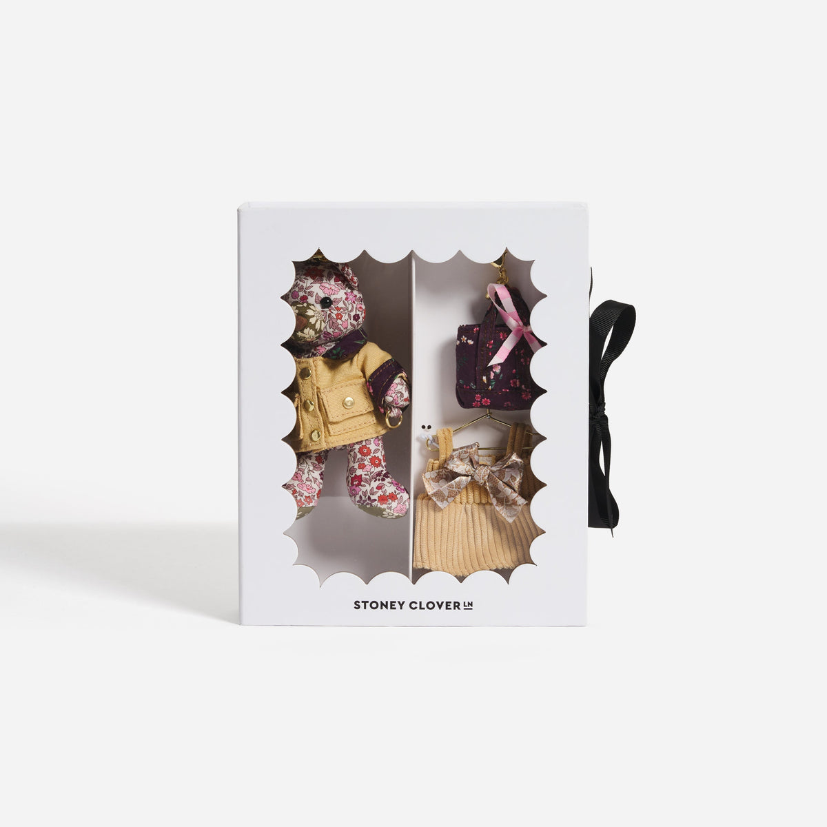 Bear Bag Charm Made with Liberty Fabric