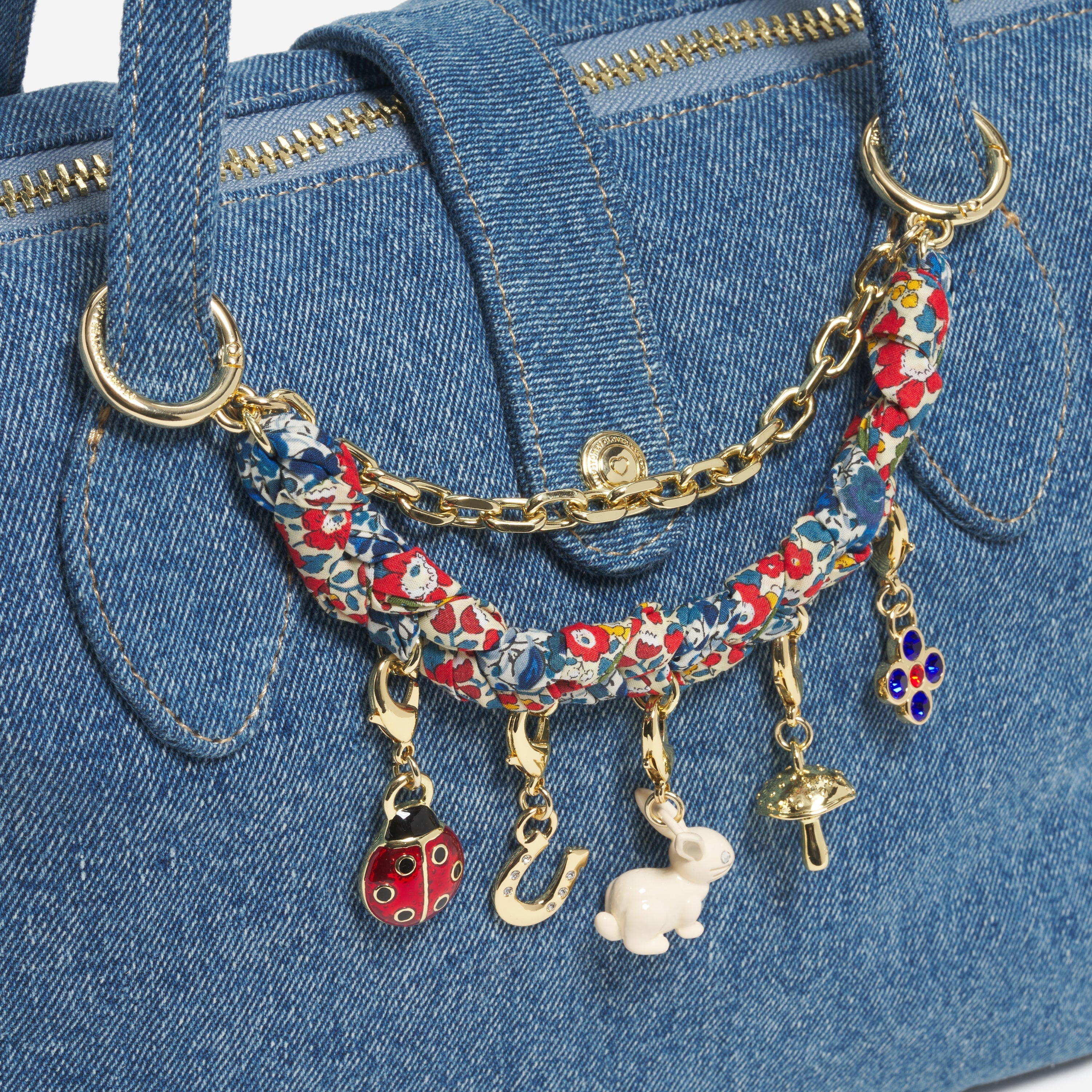 Lucky Links Bag Chain Made with Liberty Fabric - Stoney Clover Lane