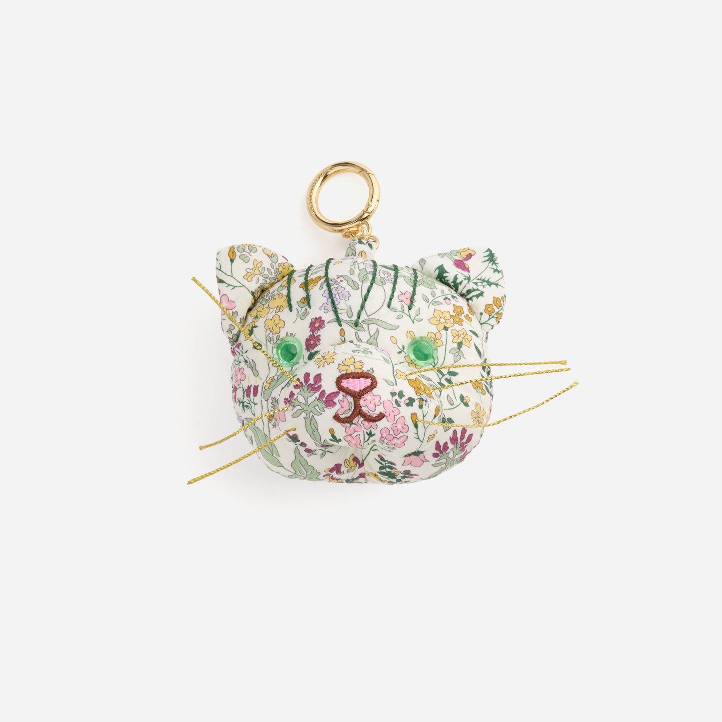Puffy Cat Bag Charm Made with Liberty Fabric