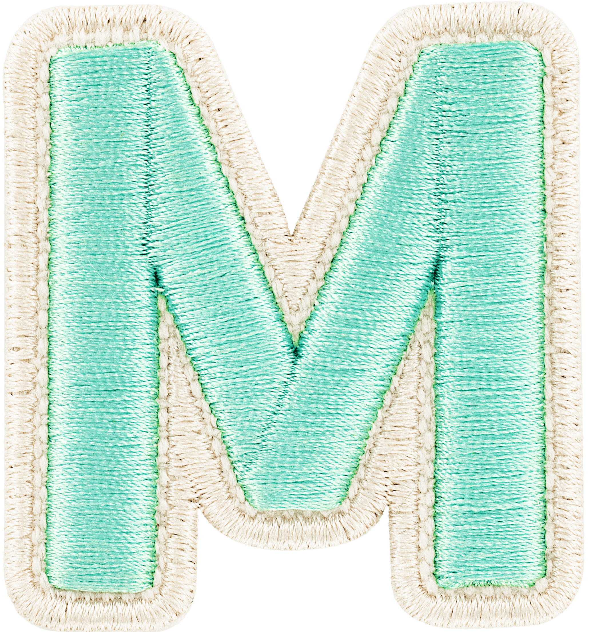 Cotton Candy Rolled Embroidery Letter Patch