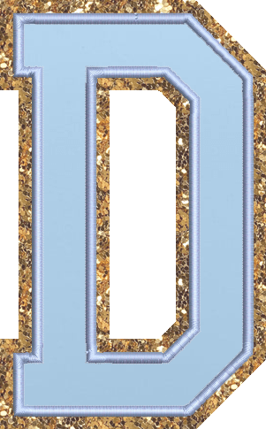 Jumbo Periwinkle Glitter Varsity Letter Patch