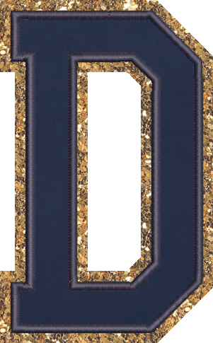 Jumbo Sapphire Glitter Varsity Letter Patch