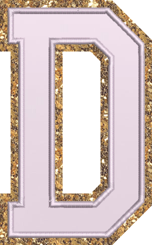Jumbo Lilac Glitter Varsity Letter Patch