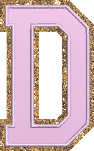 Jumbo Grape Glitter Varsity Letter Patch