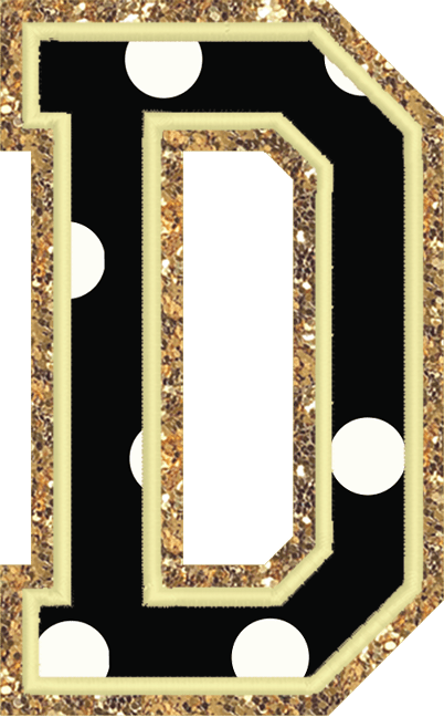 Jumbo Noir Dot Varsity Letter Patch - Stoney Clover Lane