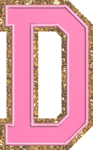 Jumbo Bubblegum Glitter Varsity Letter Patch