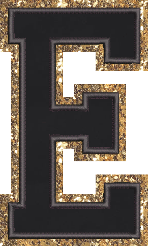 Jumbo Noir Glitter Varsity Letter Patch