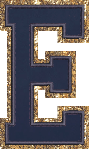 Jumbo Sapphire Glitter Varsity Letter Patch