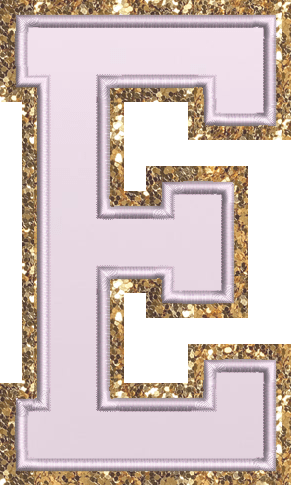 Jumbo Lilac Glitter Varsity Letter Patch