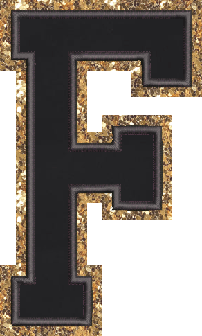 Jumbo Noir Glitter Varsity Letter Patch