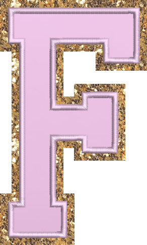 Jumbo Grape Glitter Varsity Letter Patch