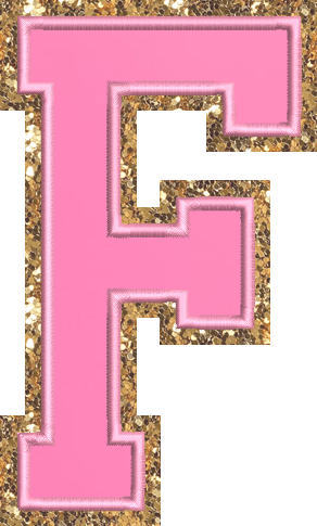 Jumbo Bubblegum Glitter Varsity Letter Patch