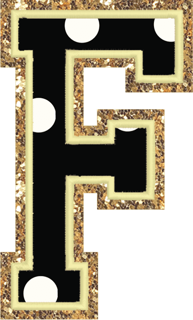 Jumbo Noir Dot Varsity Letter Patch - Stoney Clover Lane